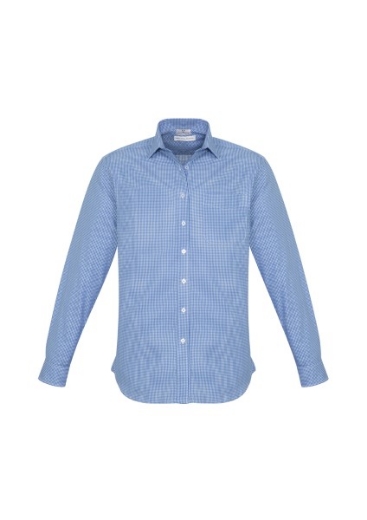 Picture of Biz Collection Mens Ellison Check Shirt Long Sleeve 55% Cotton 45% Polyester